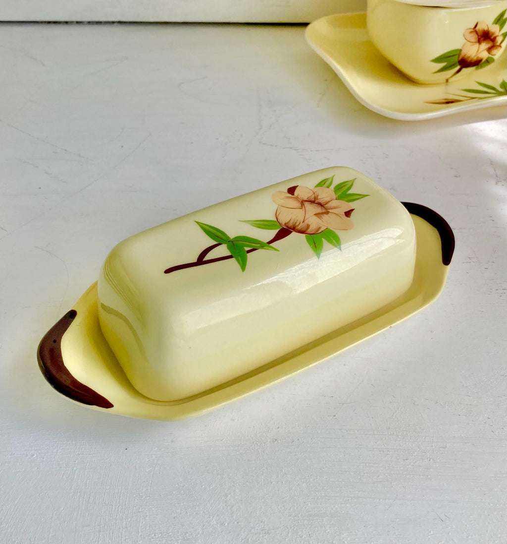 Vintage Weil Ware Ceramic Dining Pieces: Yellow Rose Pattern