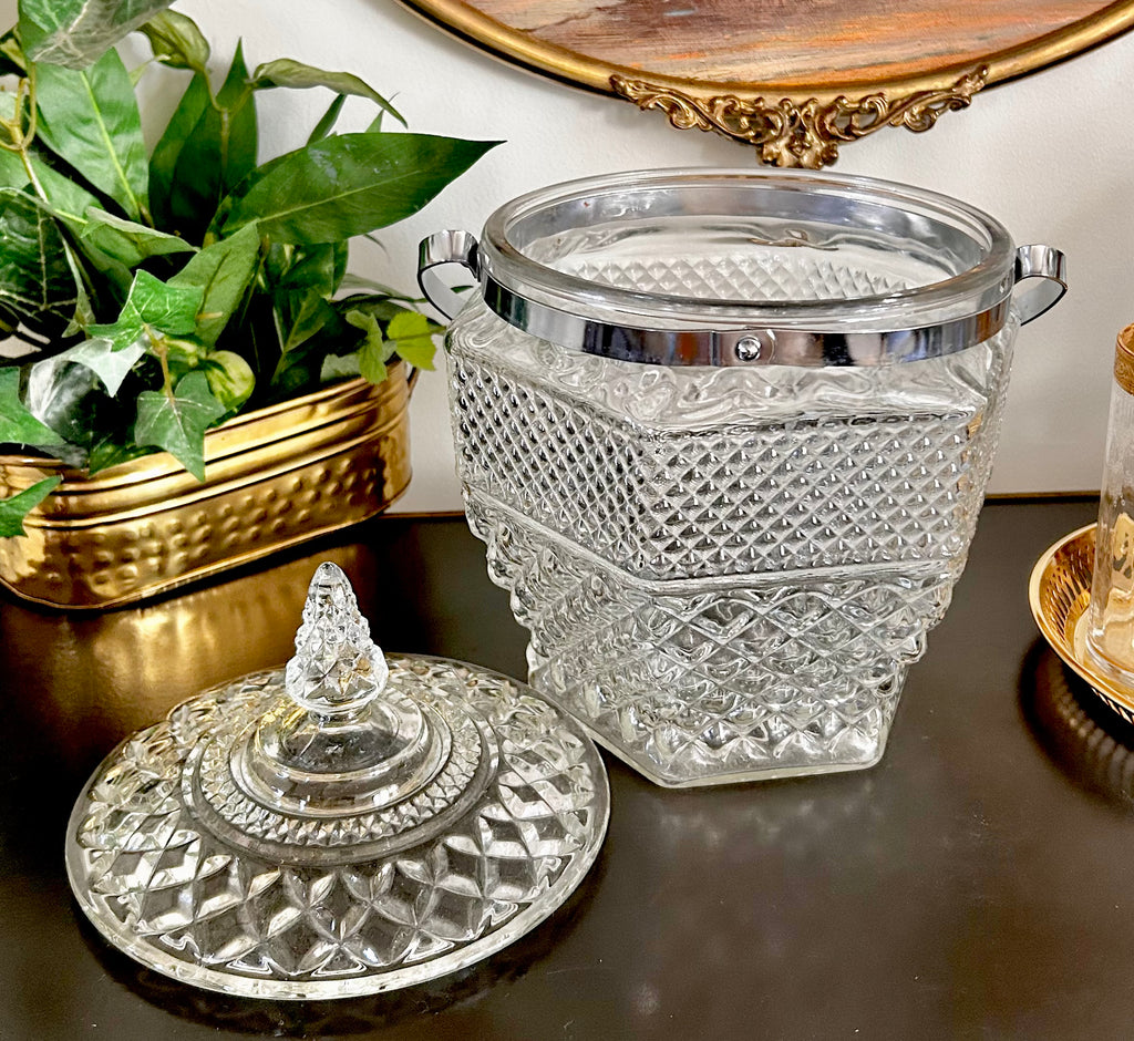 Vintage Glass Ice Bucket