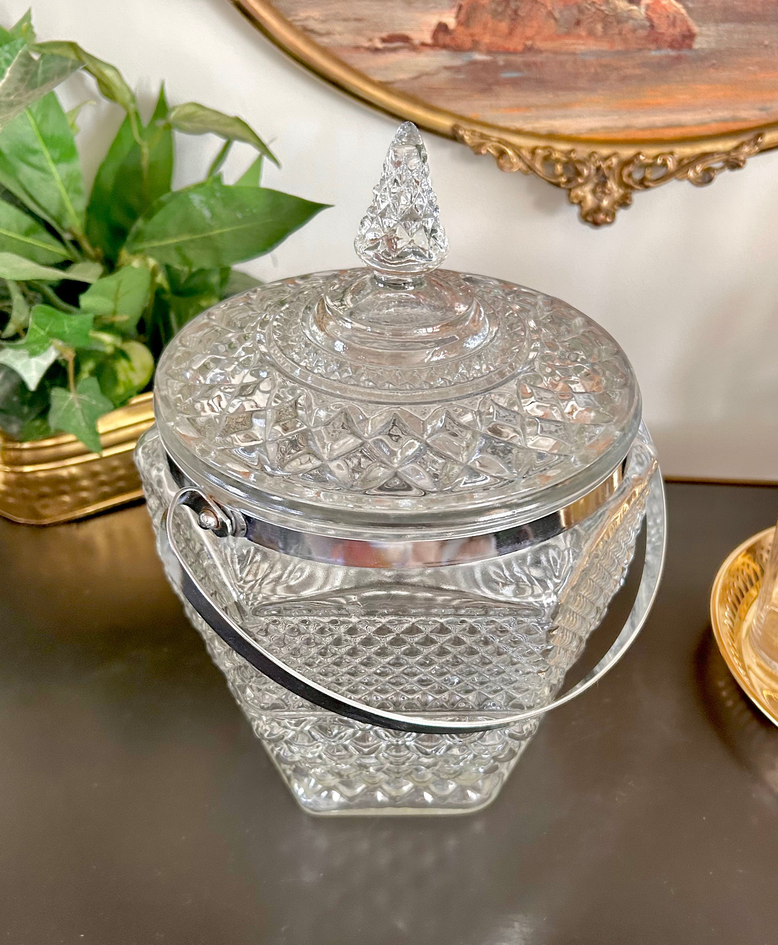 Vintage Glass Ice Bucket