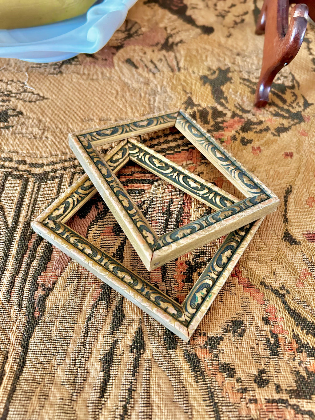 Tiny Vintage Wooden Frame Pair