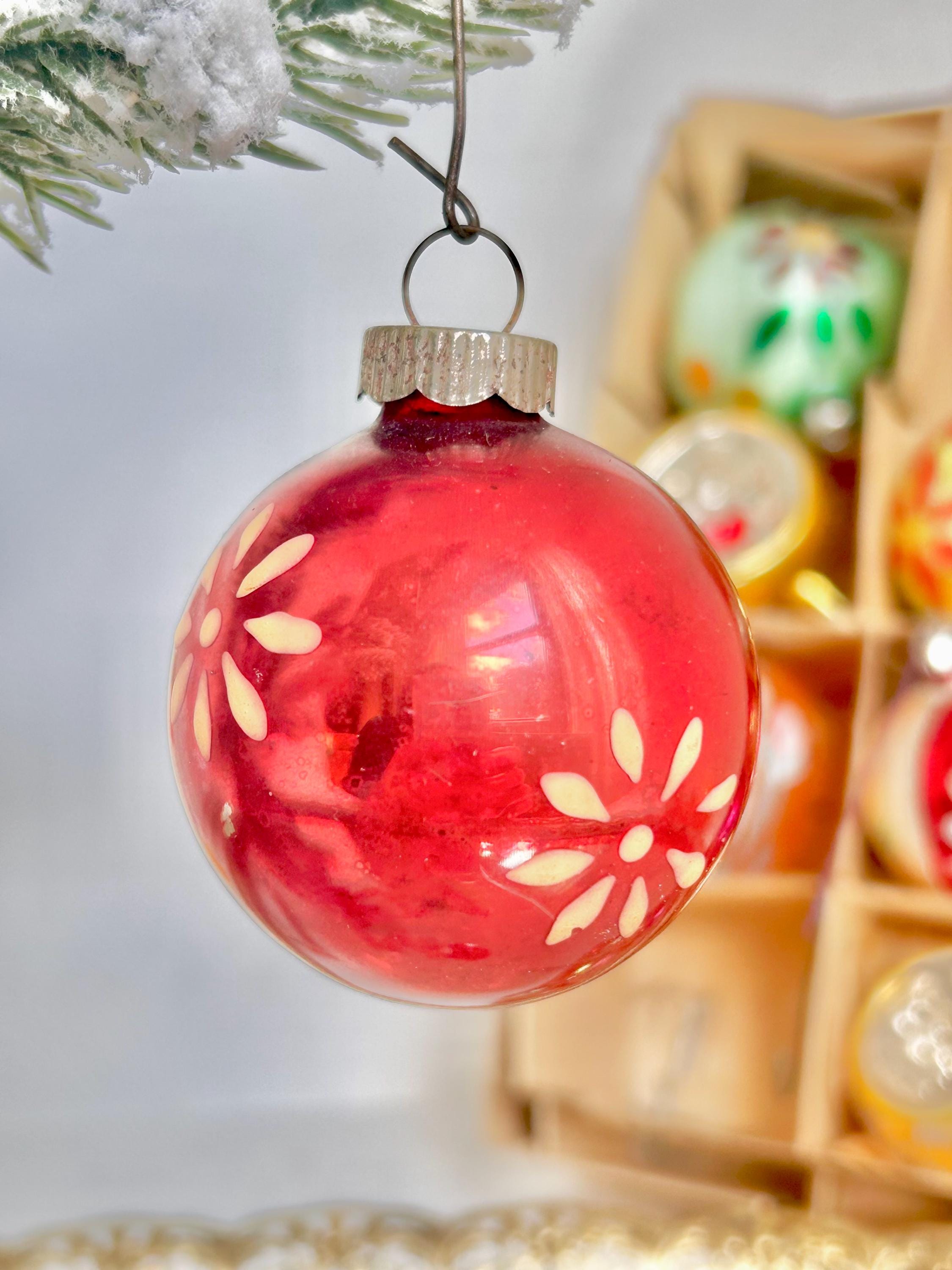 Vintage Mercury Glass Christmas Ornaments - Tree Ornaments of various designs and colors - Sold individually