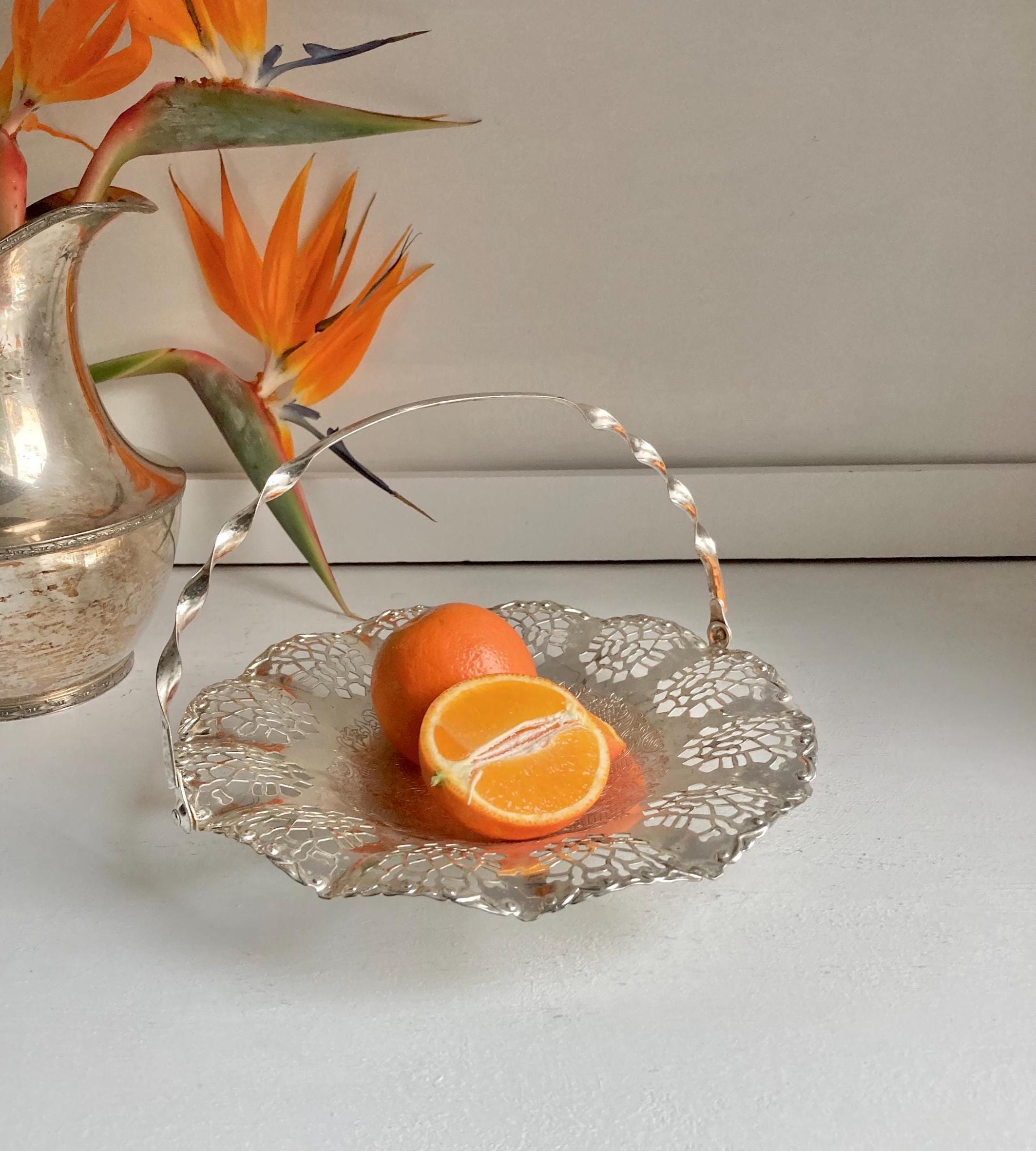 Vintage Silver-Plated Candy Dish: EPNS Ornate Serving Tray, Made in England