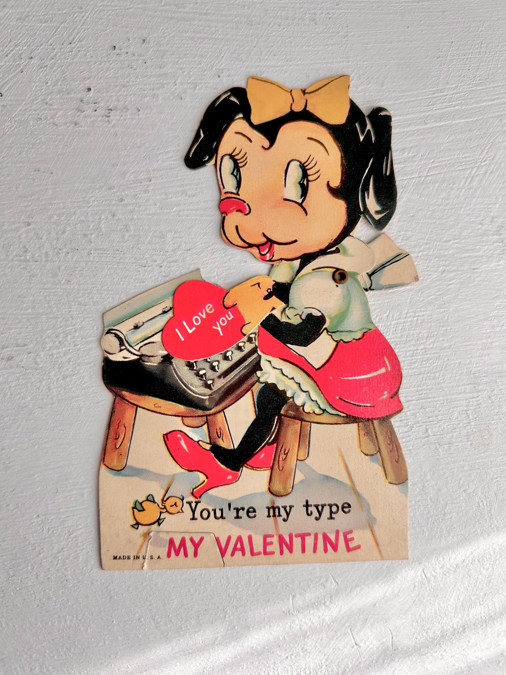 Vintage Die-Cut Paper Valentine: 1930s/40s Dynamic Love Greetings