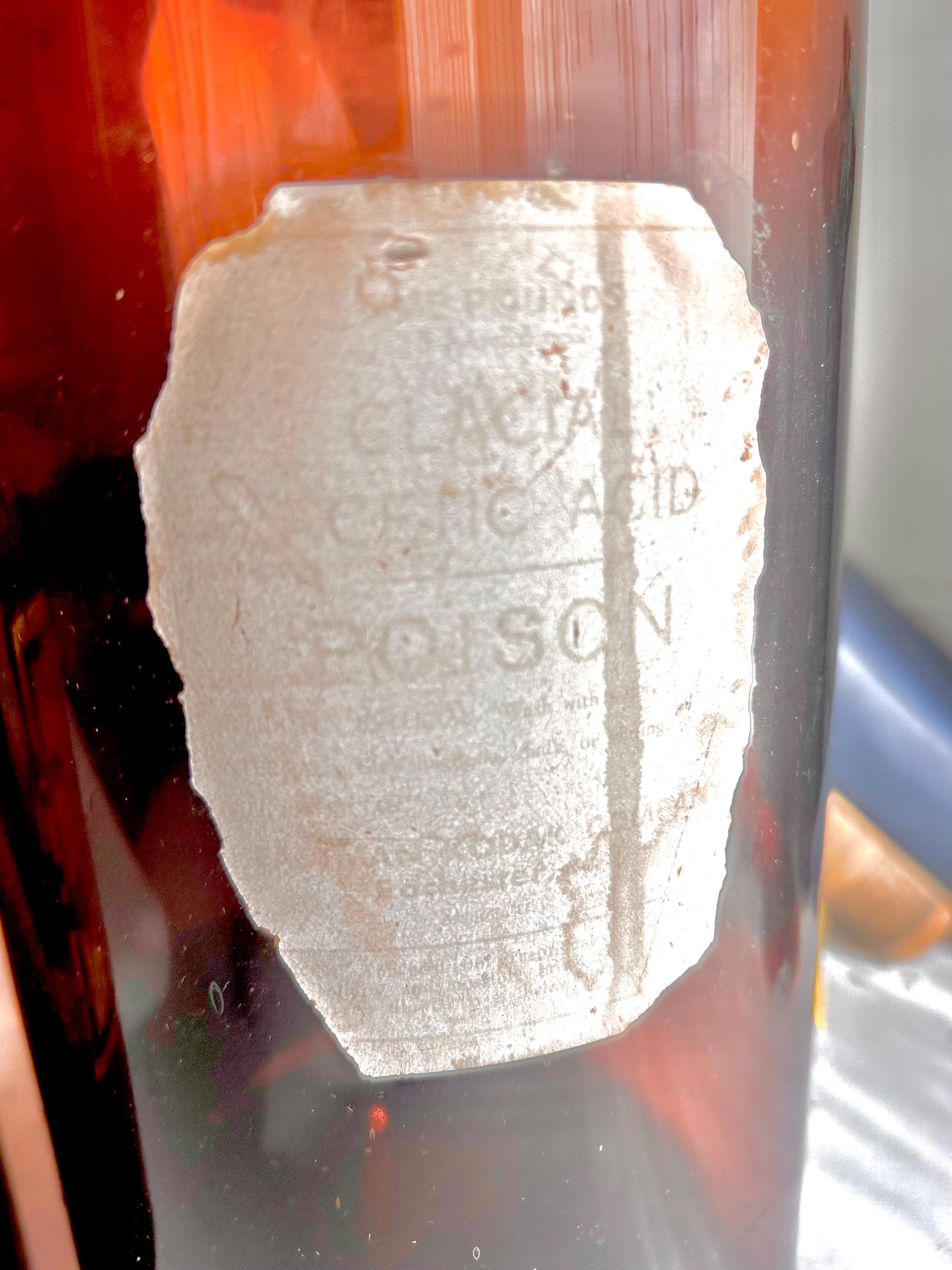 Vintage Amber Glass Apothecary Bottle: Collectible Brown Glass Decor