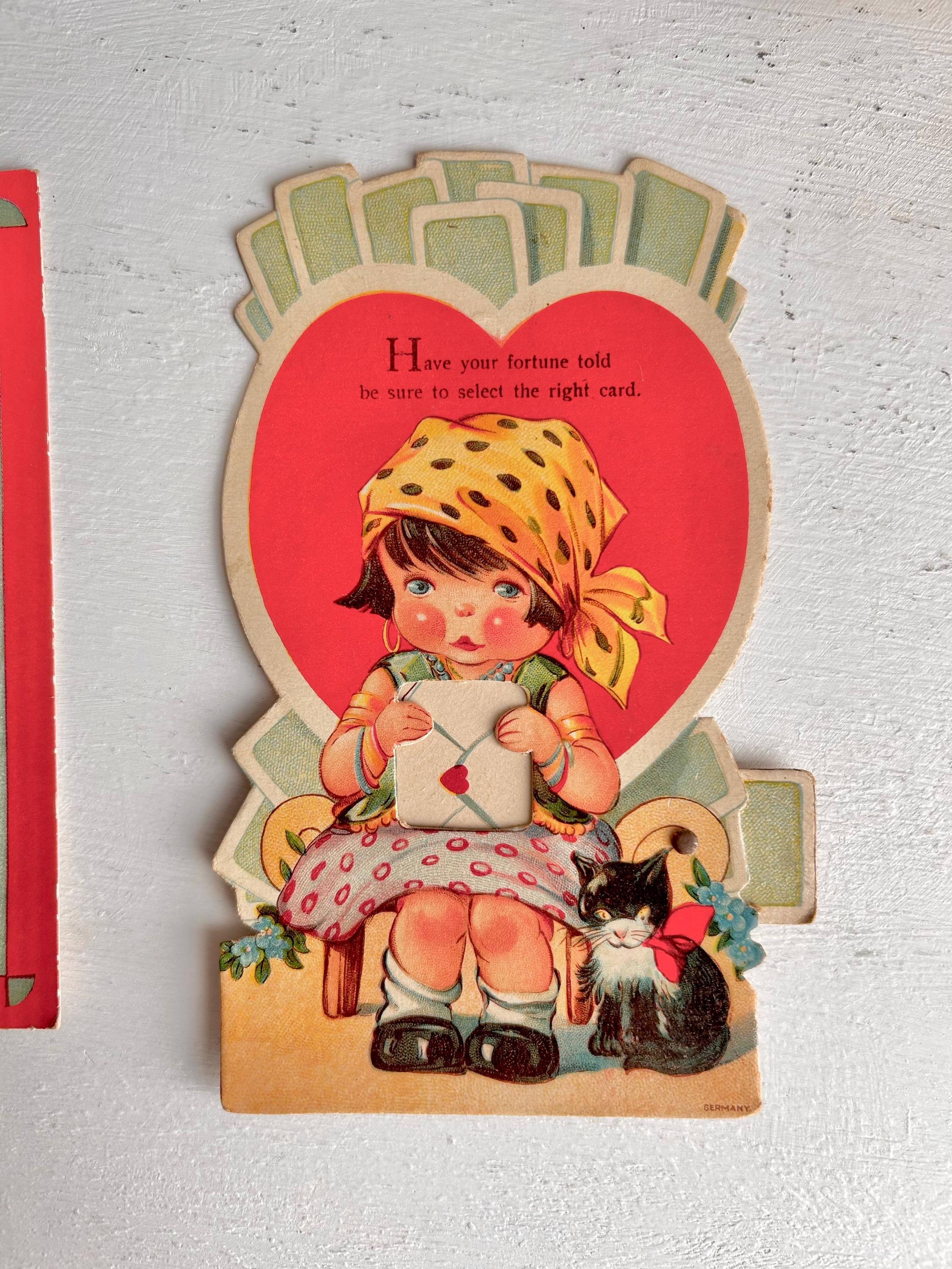 Vintage Die-Cut Paper Valentine: 1930s/40s Moveable Love Greeting