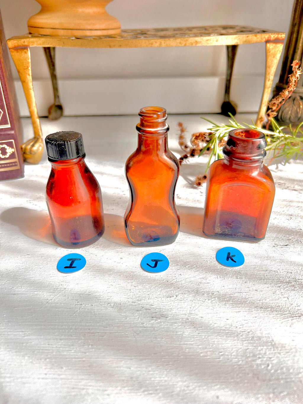Vintage Amber Apothecary Bottles: Collectible Brown Glass, Choose Your Bottle