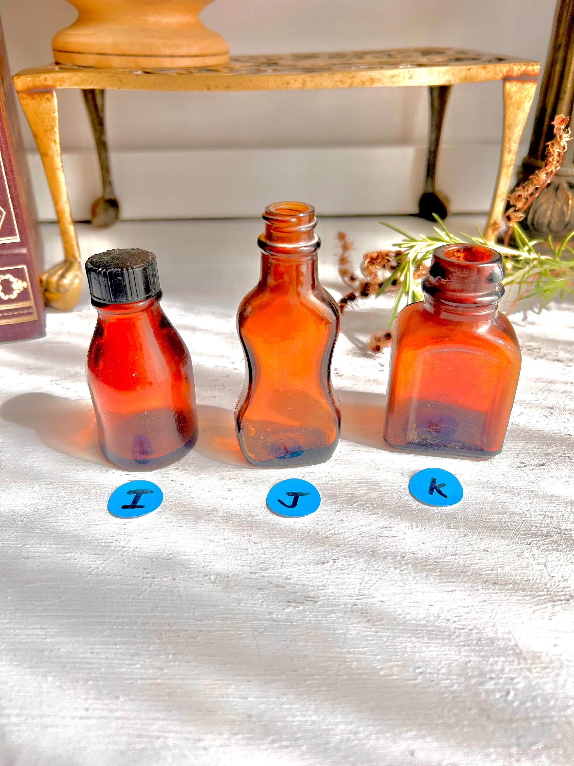 Vintage Amber Apothecary Bottles: Collectible Brown Glass, Choose Your Bottle