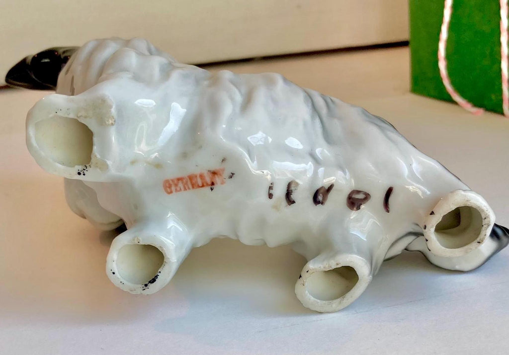 Vintage Hand Painted Porcelain Terrier Figurine: German Scotty Dog