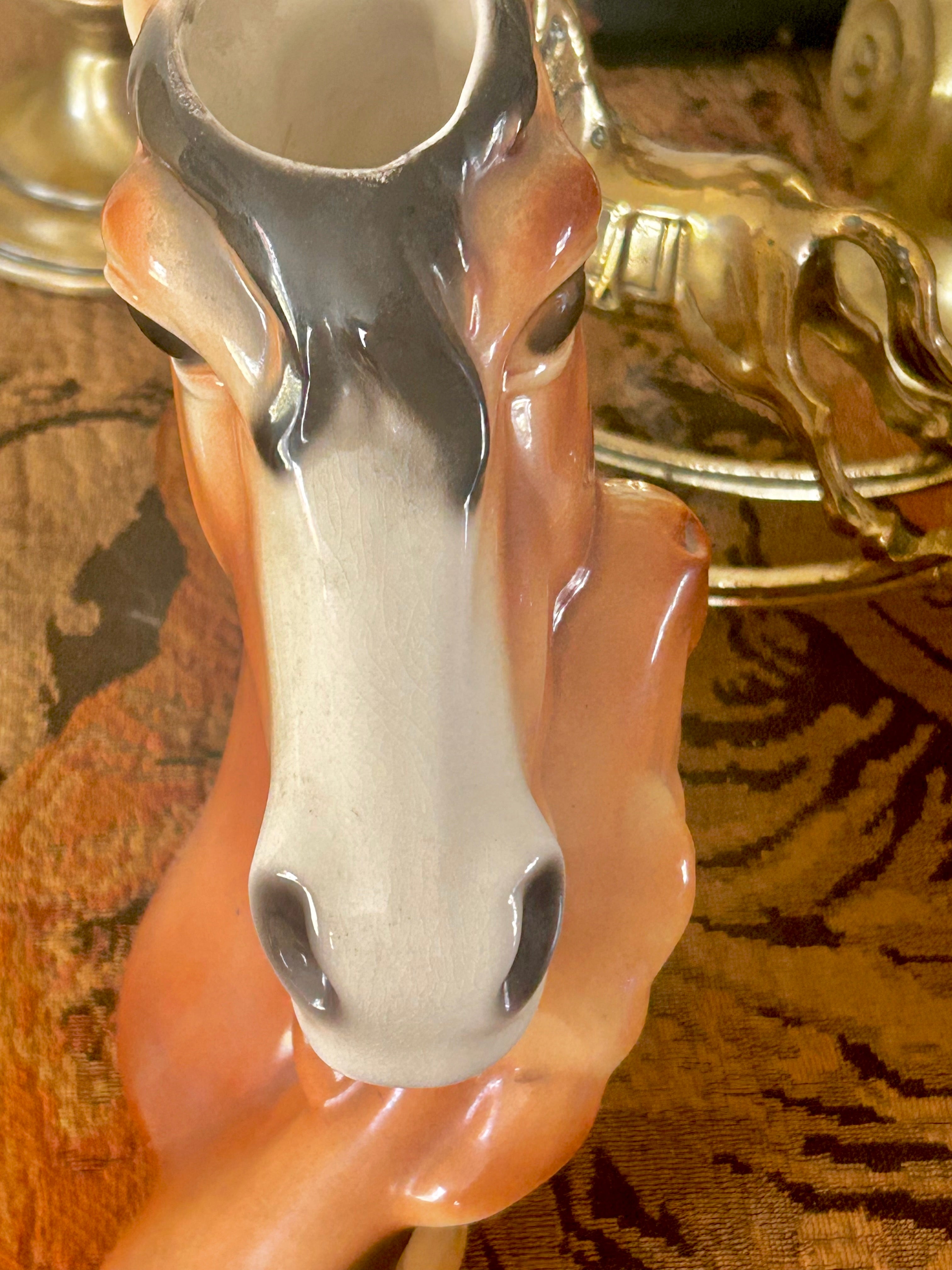 Vintage Royal Copley Ceramic Horse and Foal Vase