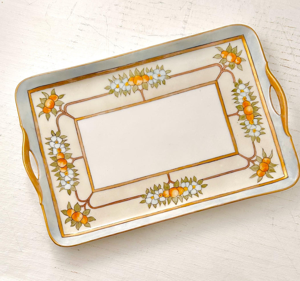 Vintage Porcelain Hand-painted Tray, Bavaria