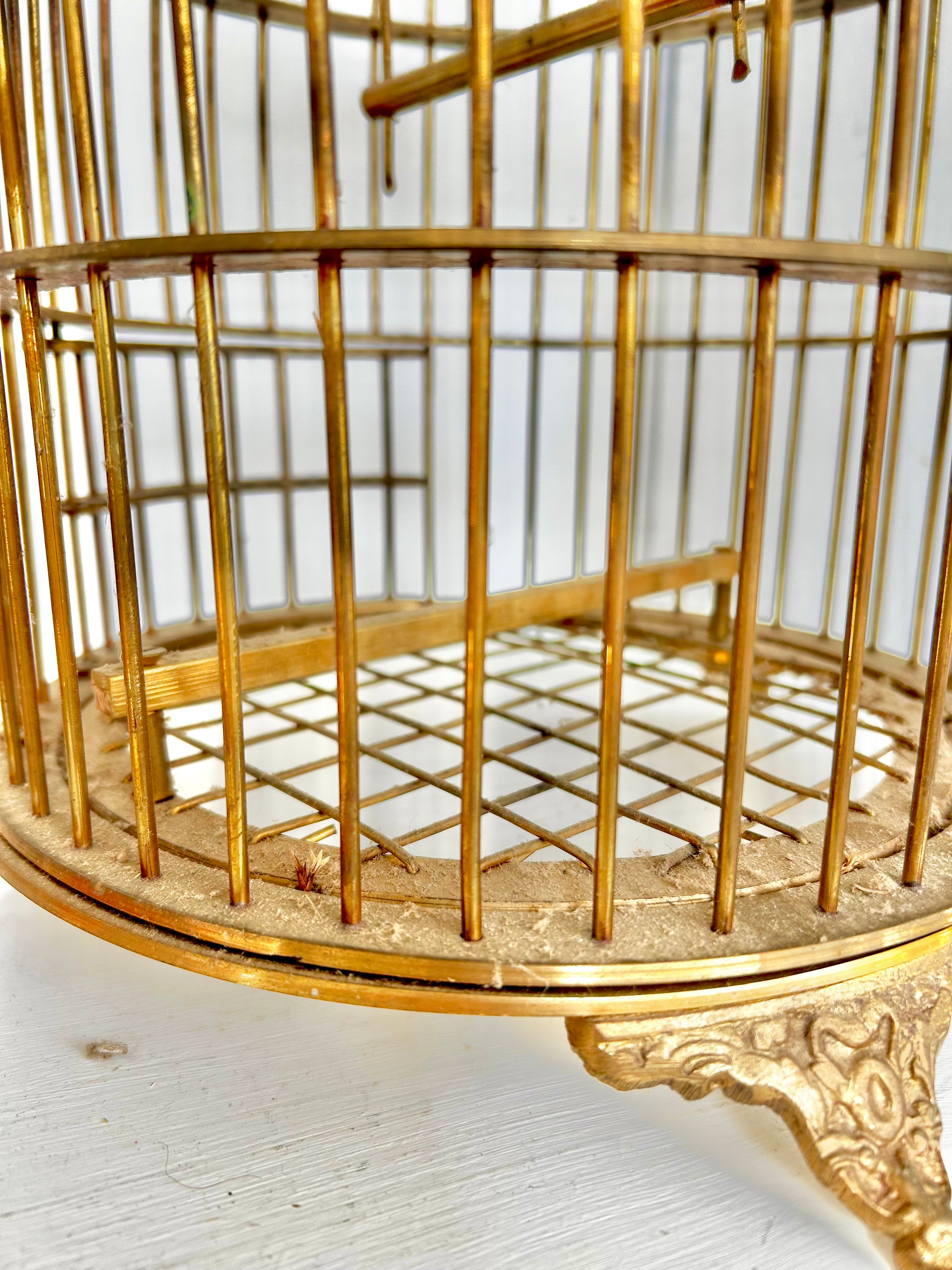 Vintage Solid Brass Bird Cage