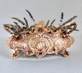 Vintage Solid Brass Jardinier: Neoclassical Footed Planter with Floral Motifs