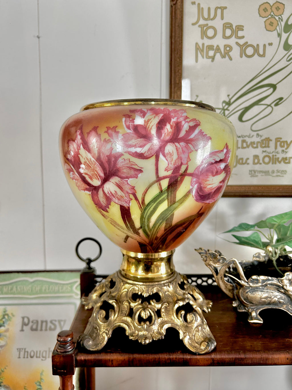 Vintage Glass Hurricane Lamp Base