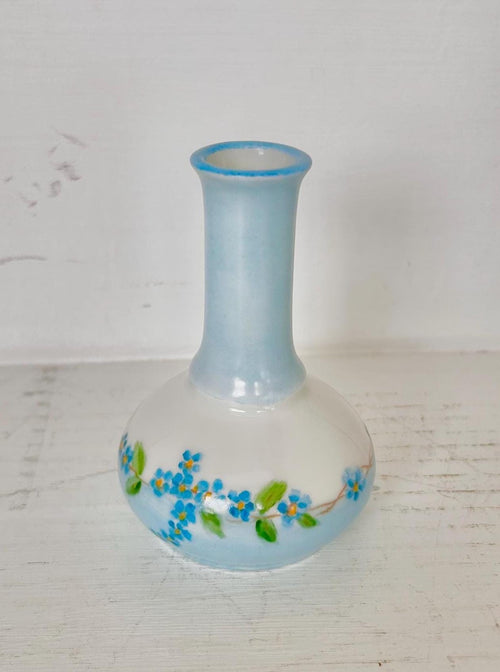 Antique Bud Vase with Handpainted Blue Forget-me-nots by Oscar & Edgar Gutherz, Austria