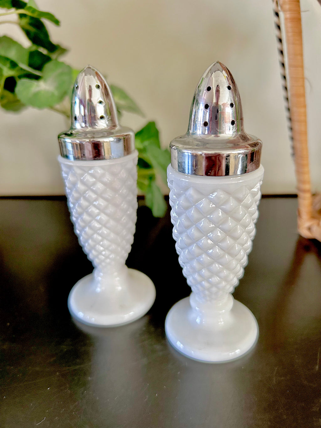Vintage Milk Class Salt and Pepper Shakers