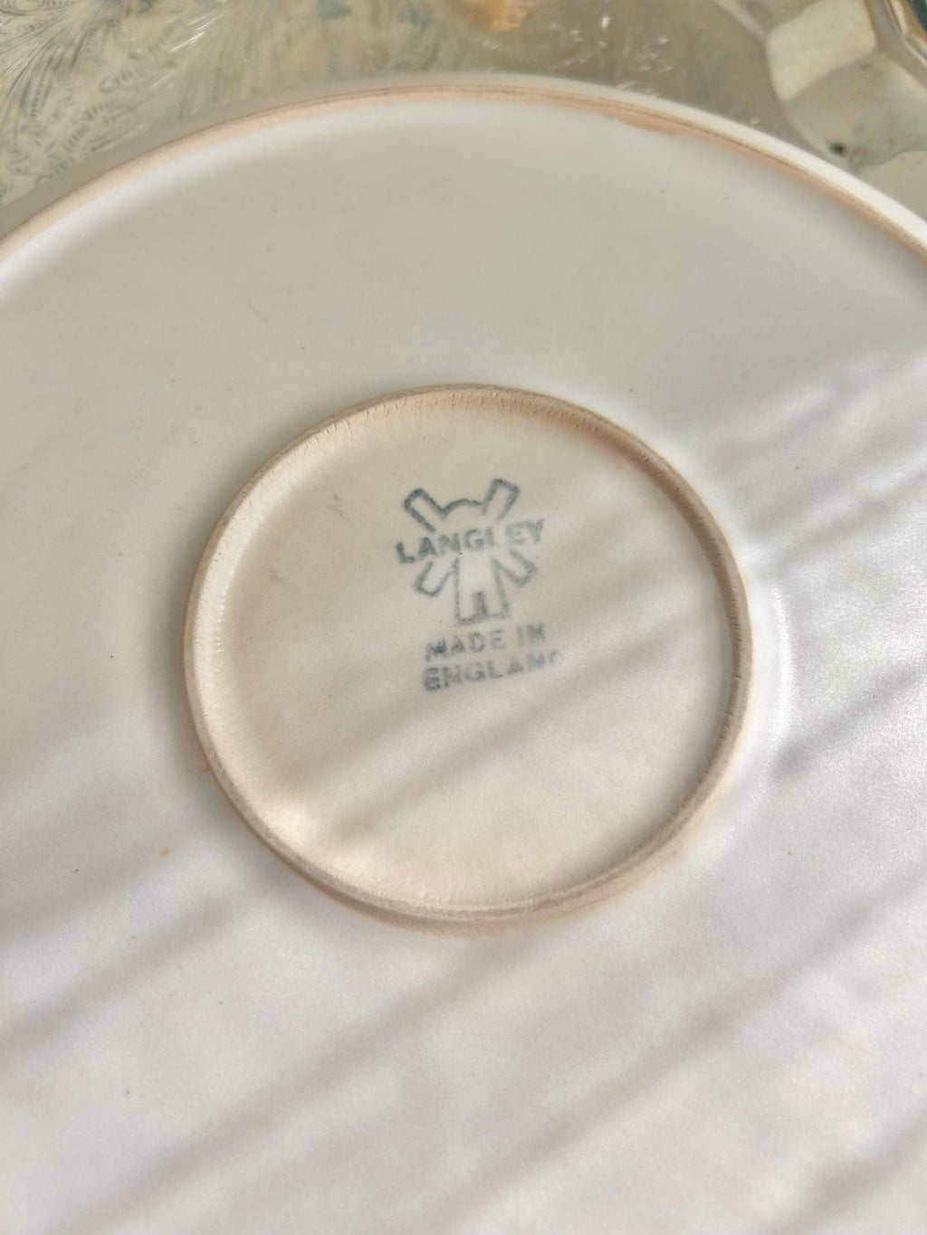 Vintage Denby-Langley Sherwood Dinner Plate: England Stoneware, Orange & Green