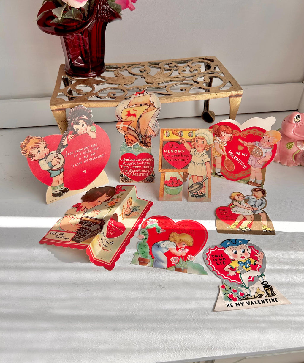 Single Vintage Die-Cut Valentine: 1930s/40s Pun Card - Original Memorabilia