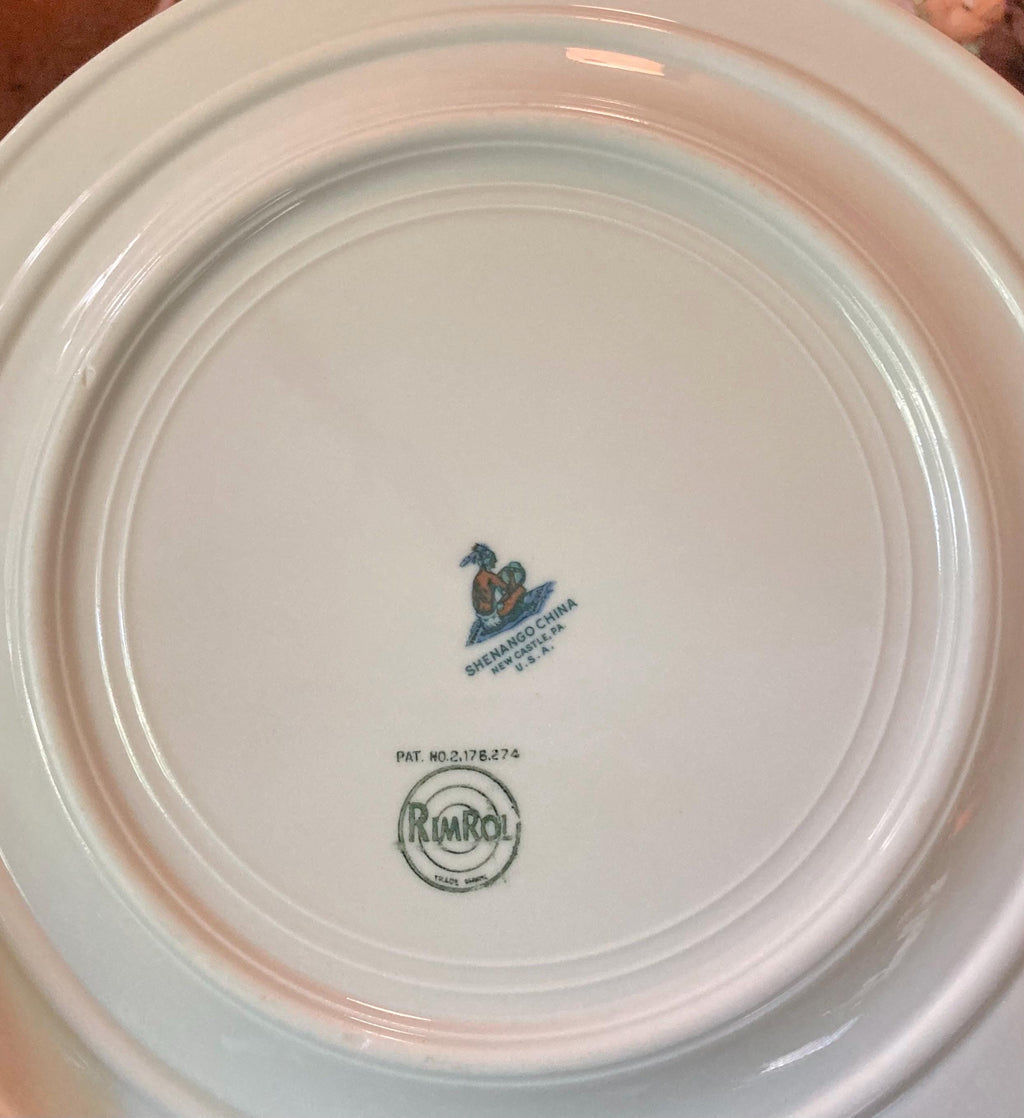 1950s Shenango China Platter: Vintage Inca Ware Pink Floral Rim (11-inch)