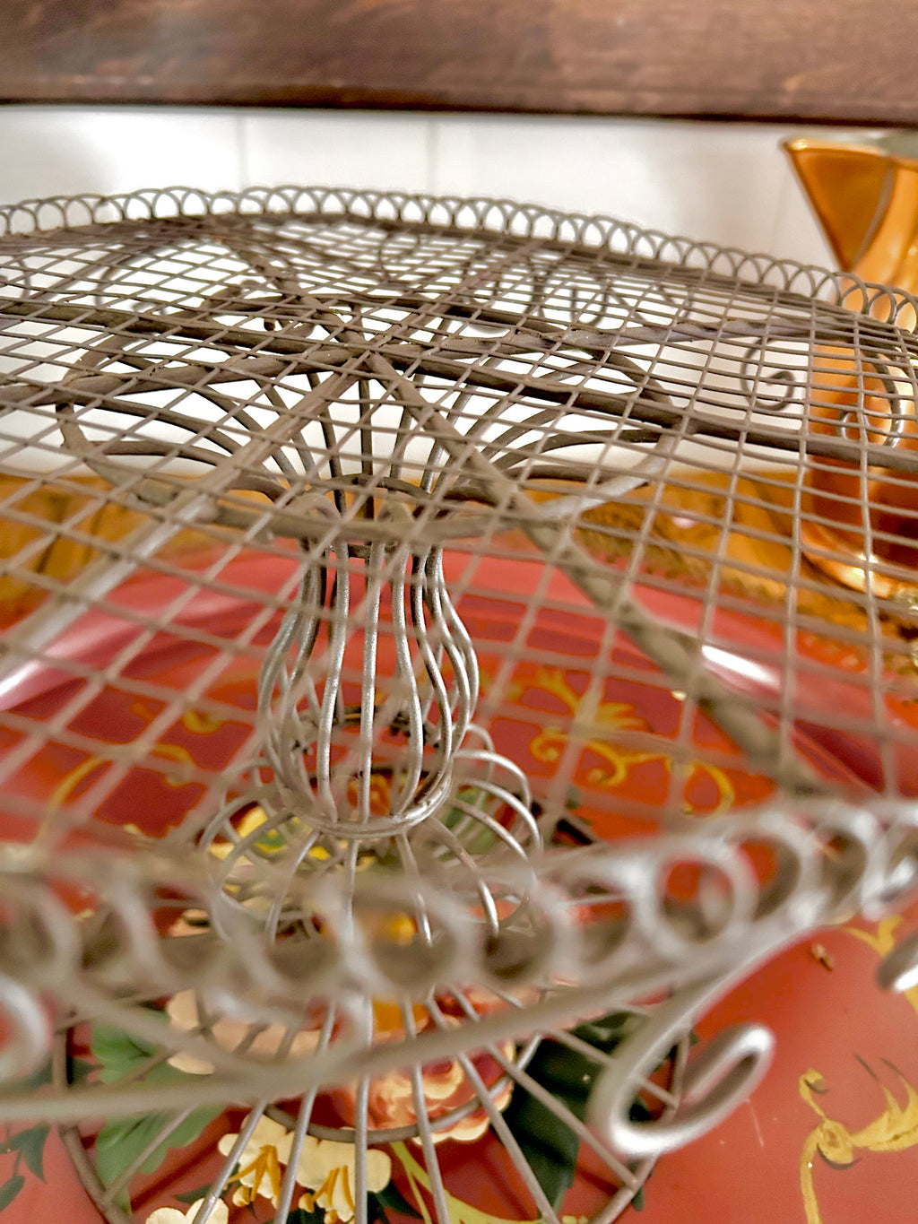 Vintage Metal Wire Cake Stand