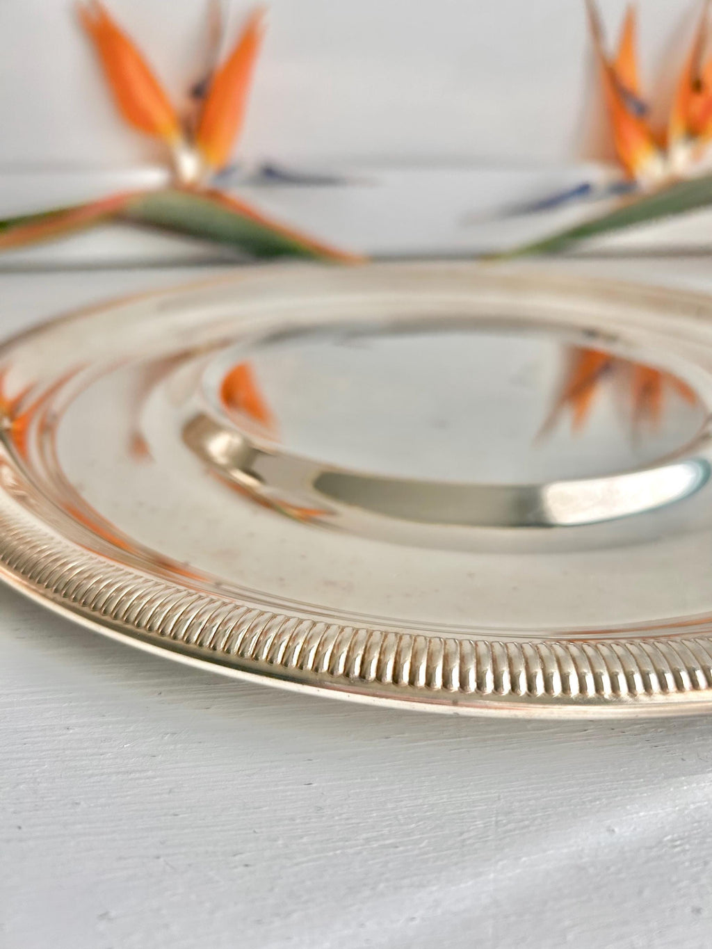 Vintage Gorham Silver-plated Newport 12" Underplate - Sleek Serving Platter with Gadroon Rim