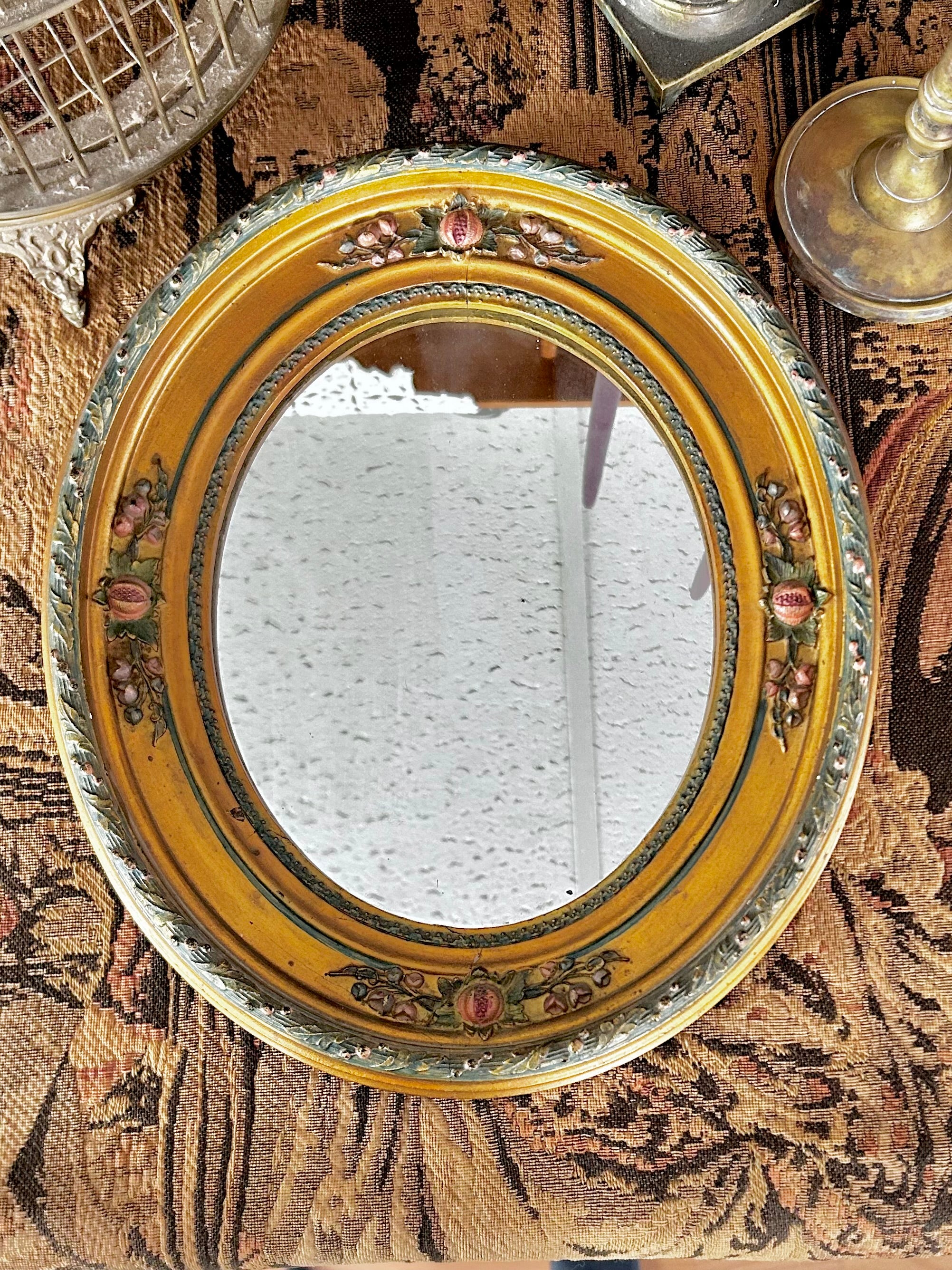 Antique Ornate Oval Mirror