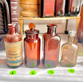 Vintage Amber Apothecary Bottles: Collectible Chemist & Liquor Glass - Sold Individually