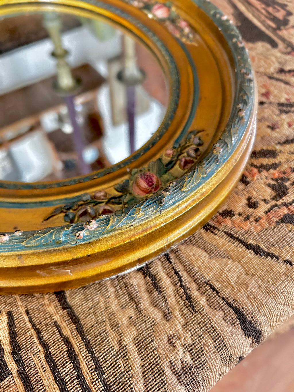 Antique Ornate Oval Mirror