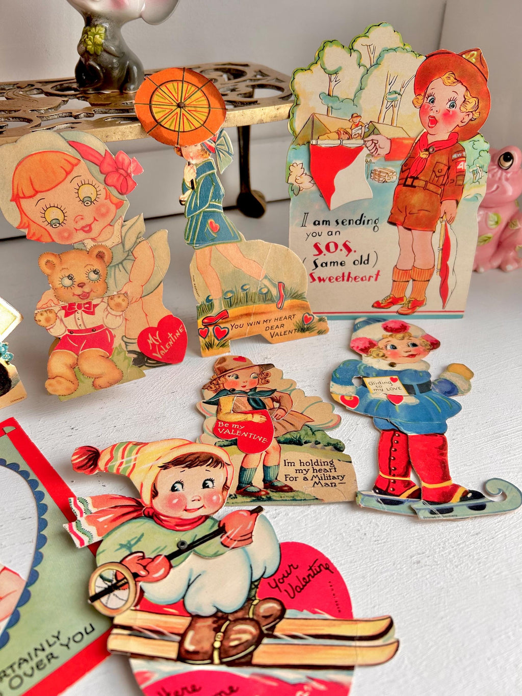 Vintage Die-Cut Paper Valentine: 1930s/40s Moveable Love Greeting