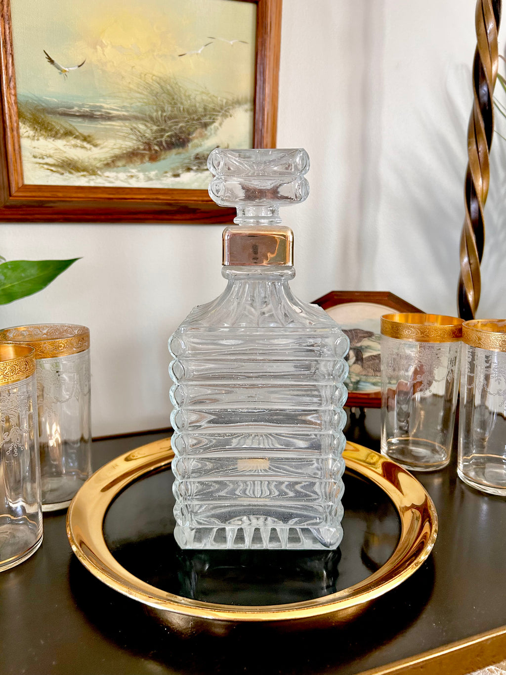 Vintage Italian Square Cut Liquor Bottle