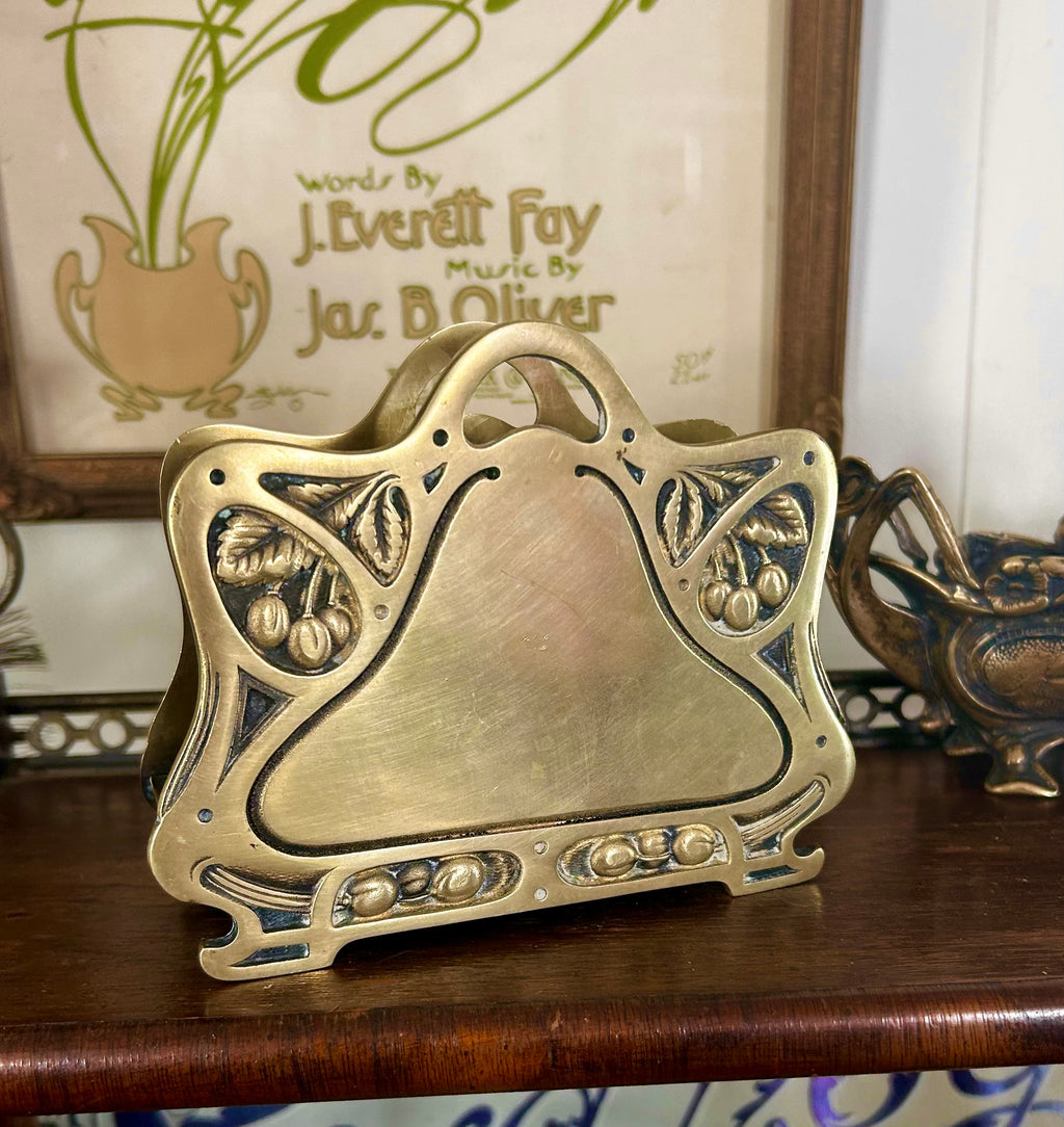 Antique Art Nouveau Brass Letter Holder