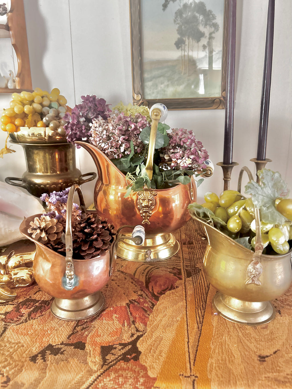 Vintage Copper and Brass Scuttles