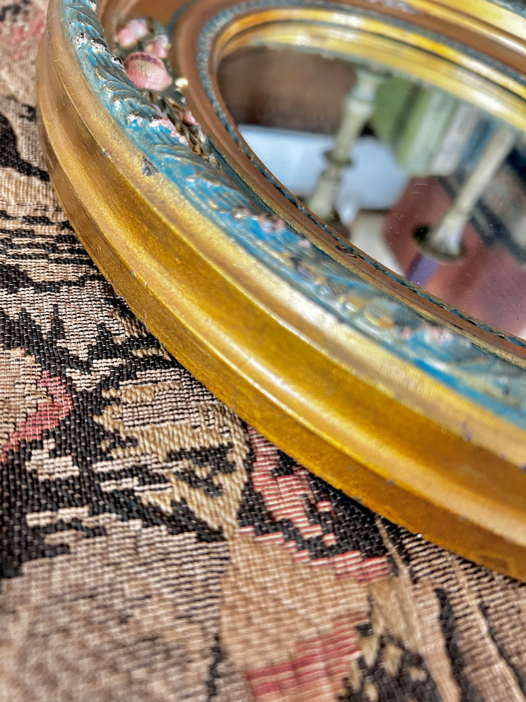 Antique Ornate Oval Mirror