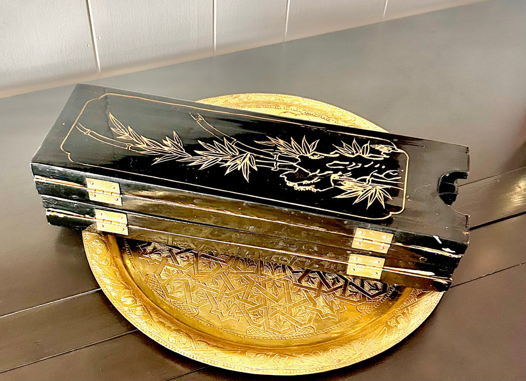 1990s Chinoiserie Small Wooden Accordion Screen