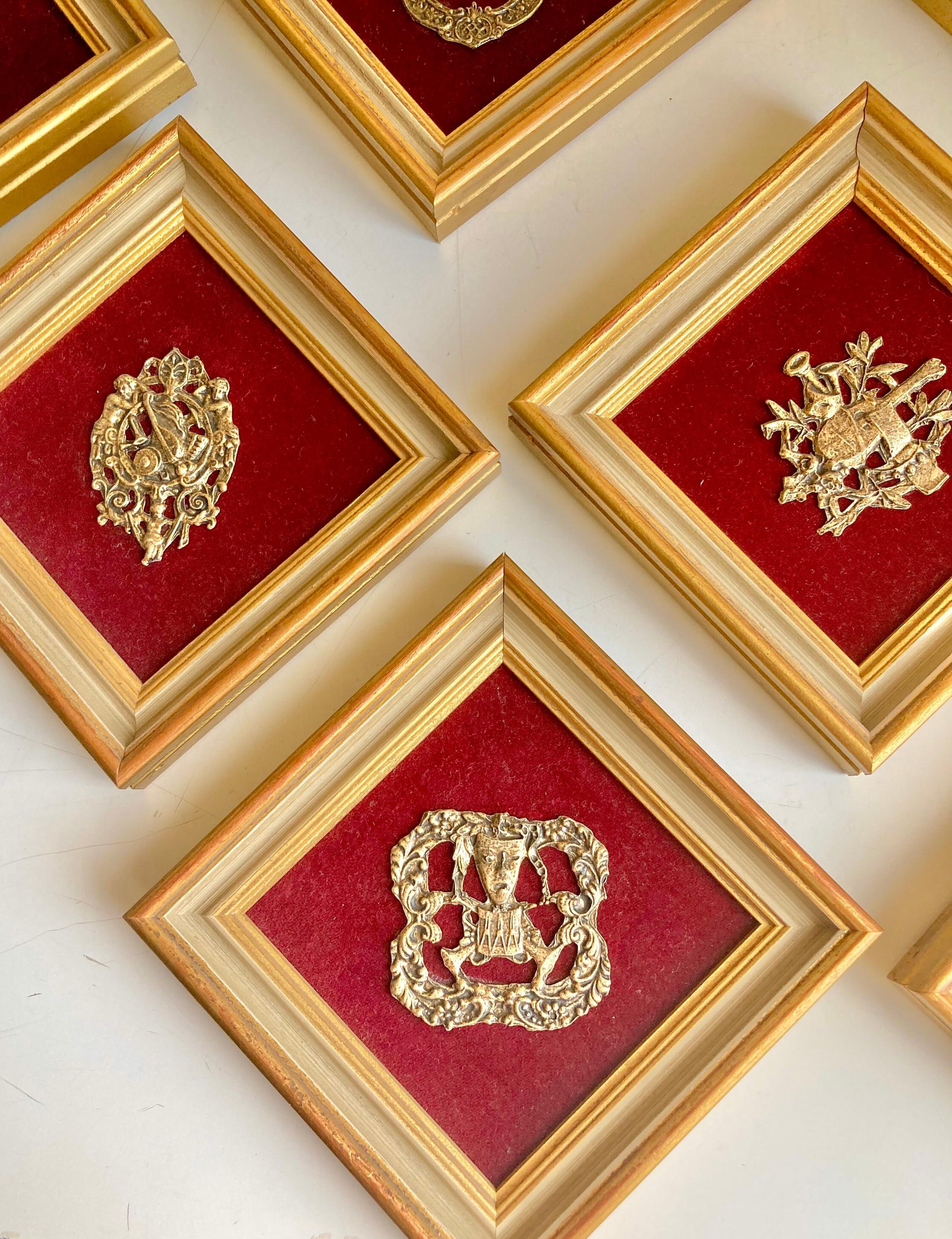 Vintage Music Metal Art: Gold Tone on Red Velvet, Gilt Frame by  E.a. Riba