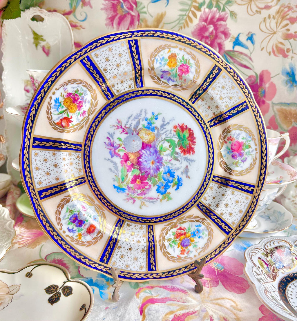 Vintage Royal Paragon Plate: Queen Mary Serviet, Floral Bone China