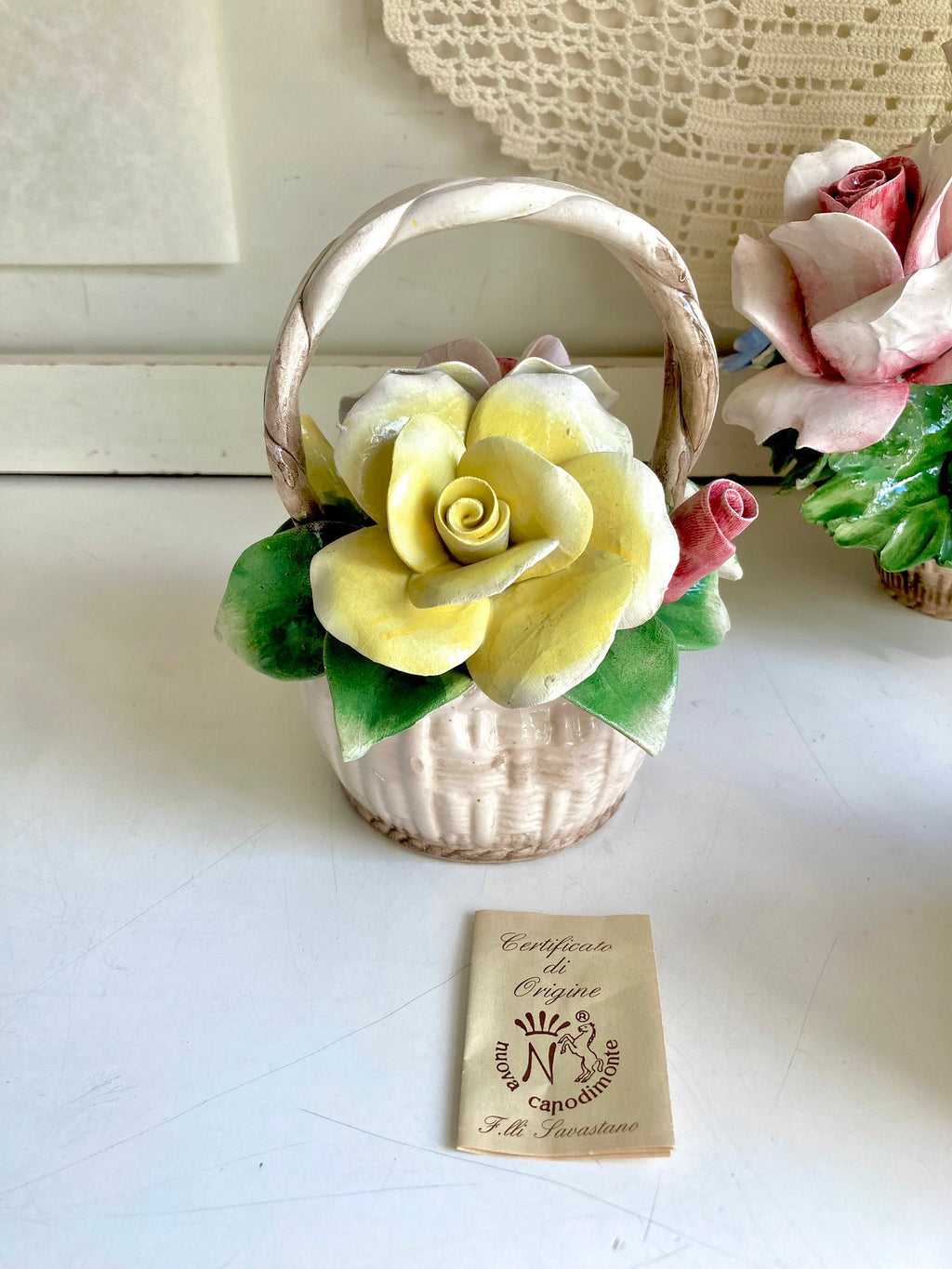 Vintage Italian Nuova Capodimonte Porcelain Hand-made Rose Bouquets: CHOOSE from Four