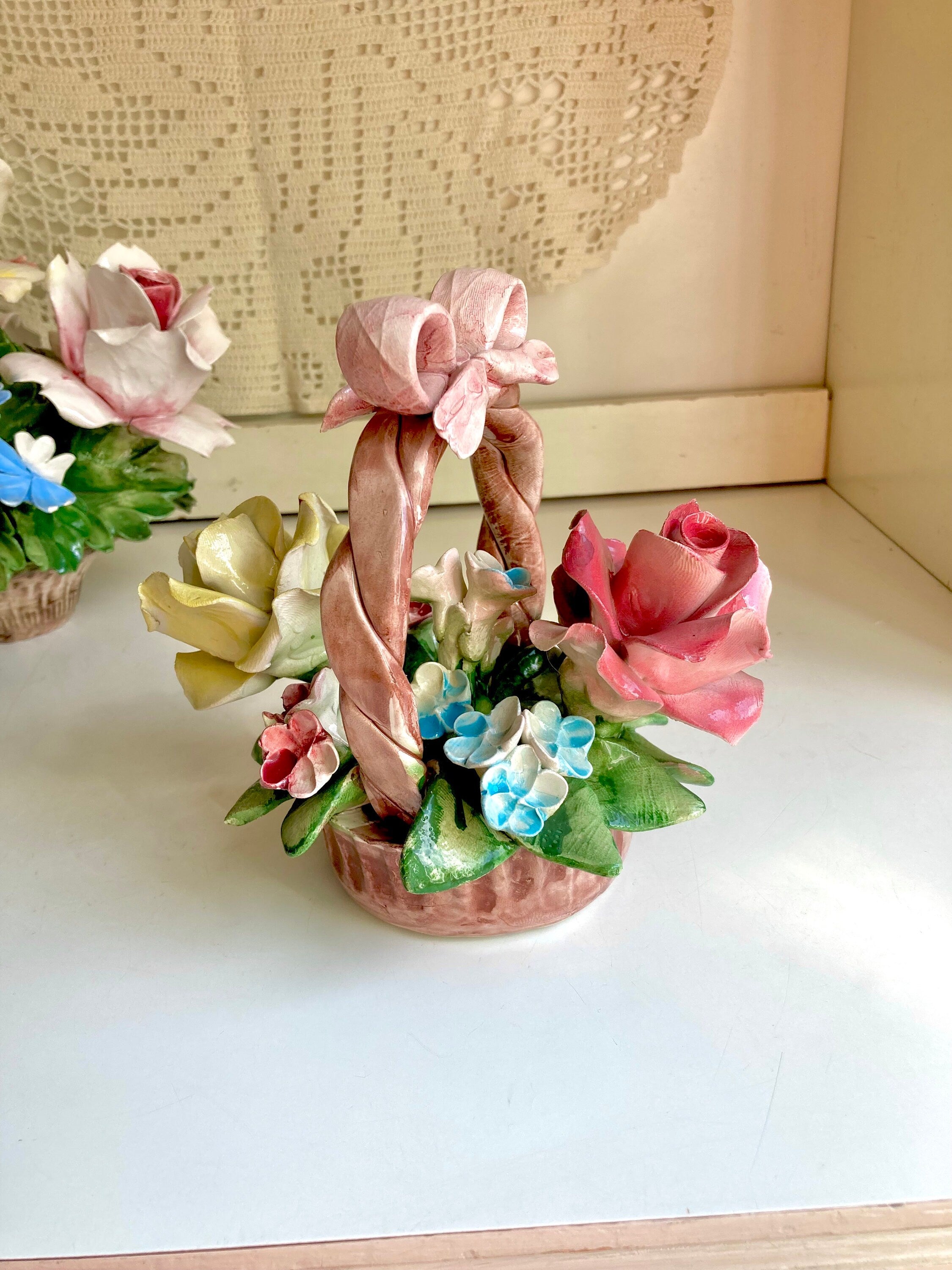Vintage Italian Nuova Capodimonte Porcelain Hand-made Rose Bouquets: CHOOSE from Four
