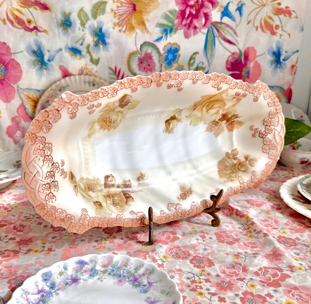 Vintage Floral Porcelain Small Plates: Fine China Dishes, Various Makers