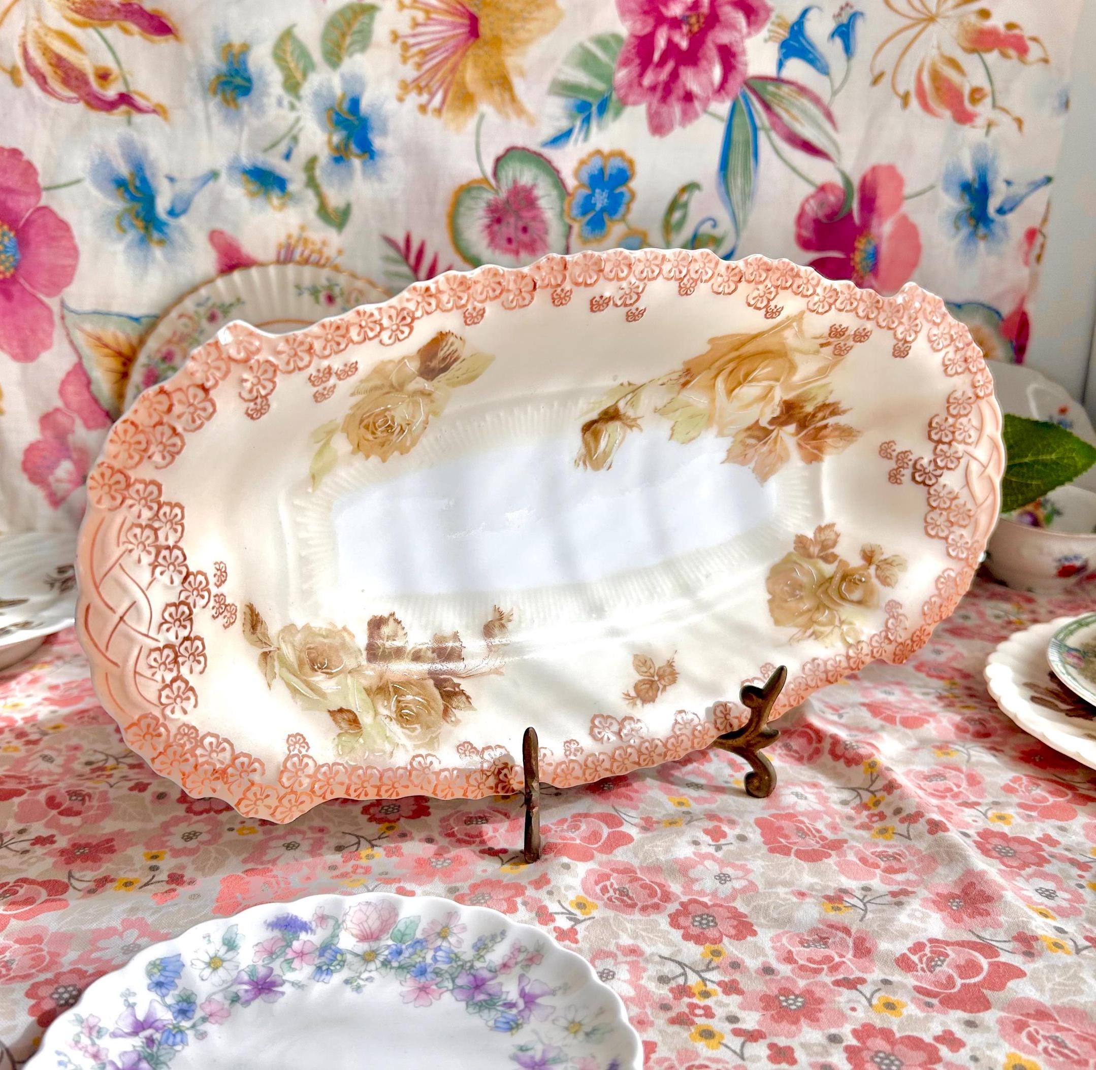 Vintage Floral Porcelain Small Plates: Fine China Dishes, Various Makers