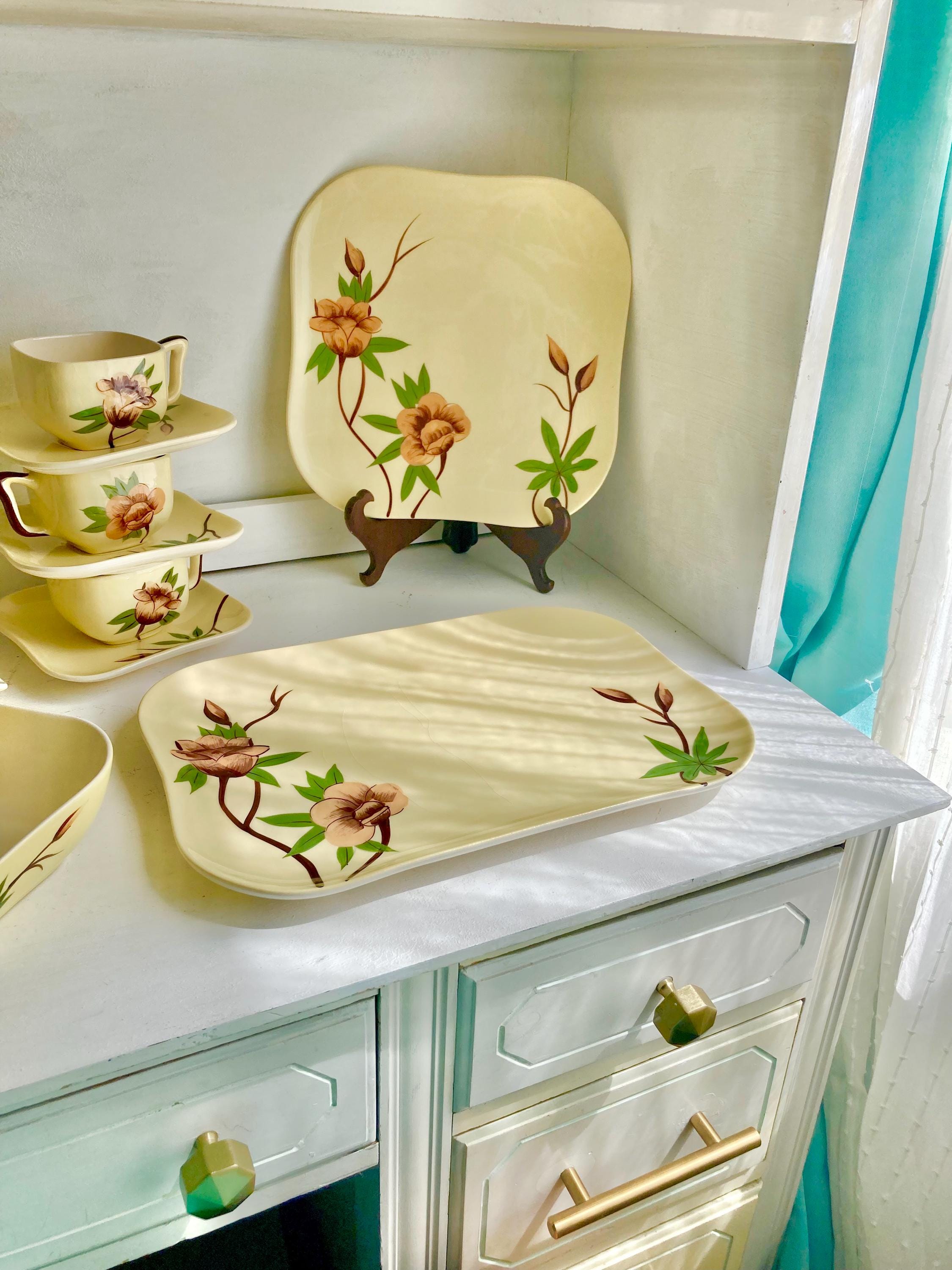 Vintage Weil Ware Ceramic Dining Pieces: Yellow Rose Pattern
