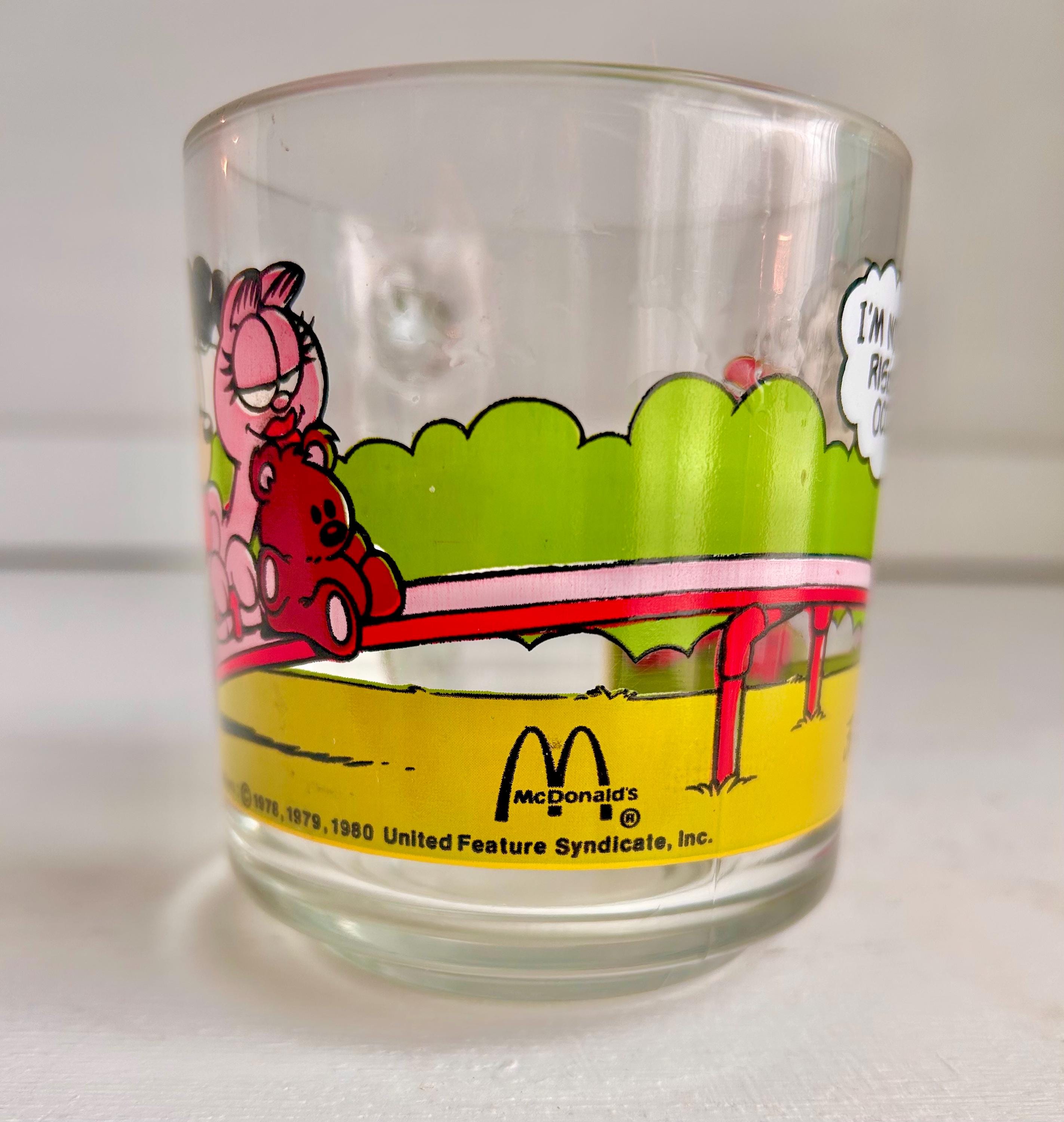 Vintage 1980s Garfield McDonald's Glass Mug – Jim Davis Comic Art