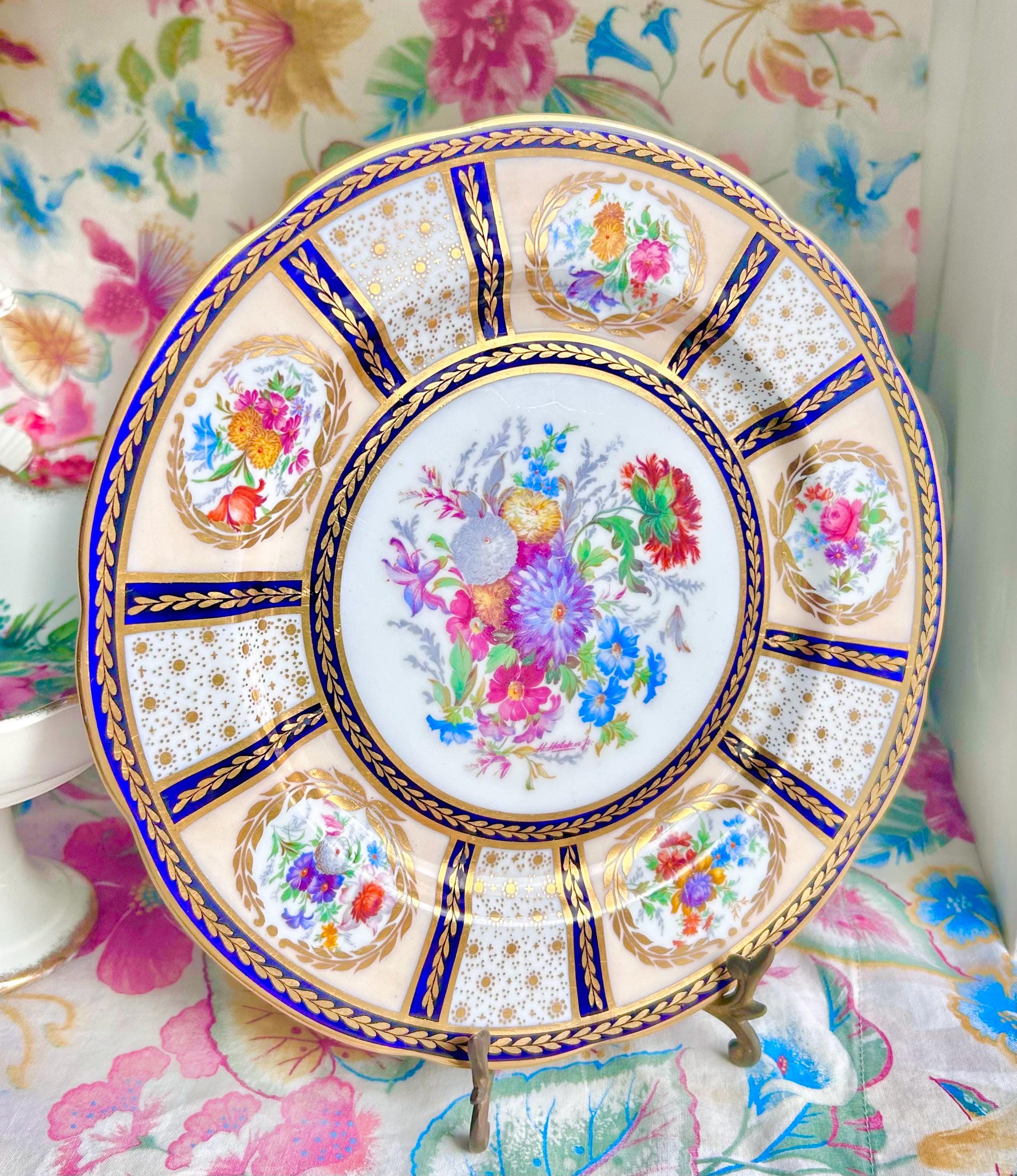 Vintage Royal Paragon Plate: Queen Mary Serviet, Floral Bone China