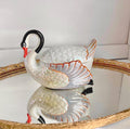 Vintage Lusterware Swan Dish: Gold Castle Ceramic Container, Japan