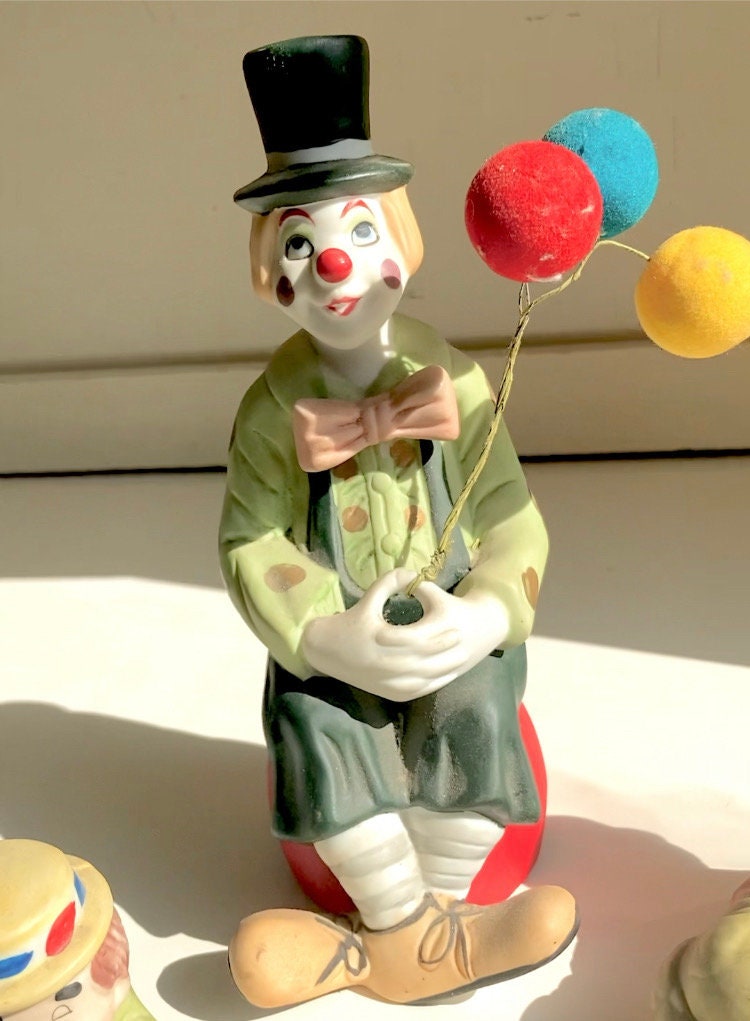 1980s Porcelain Hand Painted Clown Figurines - Taiwan - CHOOSE from three