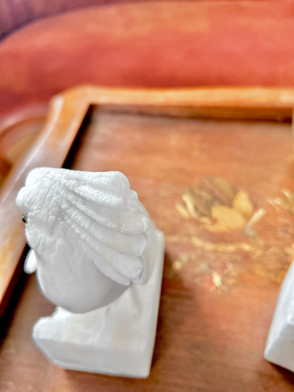 Vintage Hand-carved Natural Stone Bird Bookends - Vintage Worn