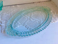 Vintage Aqua Blue Glass Ruffled Tray