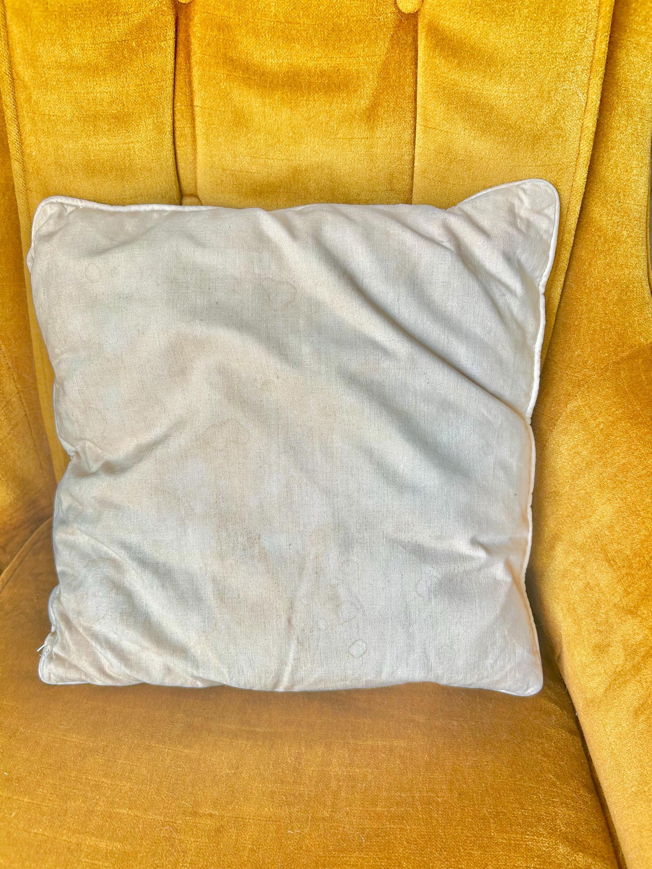 1960s Flower Power Pillowcase: Hand-Stitched Vintage Throw Pillow Cover