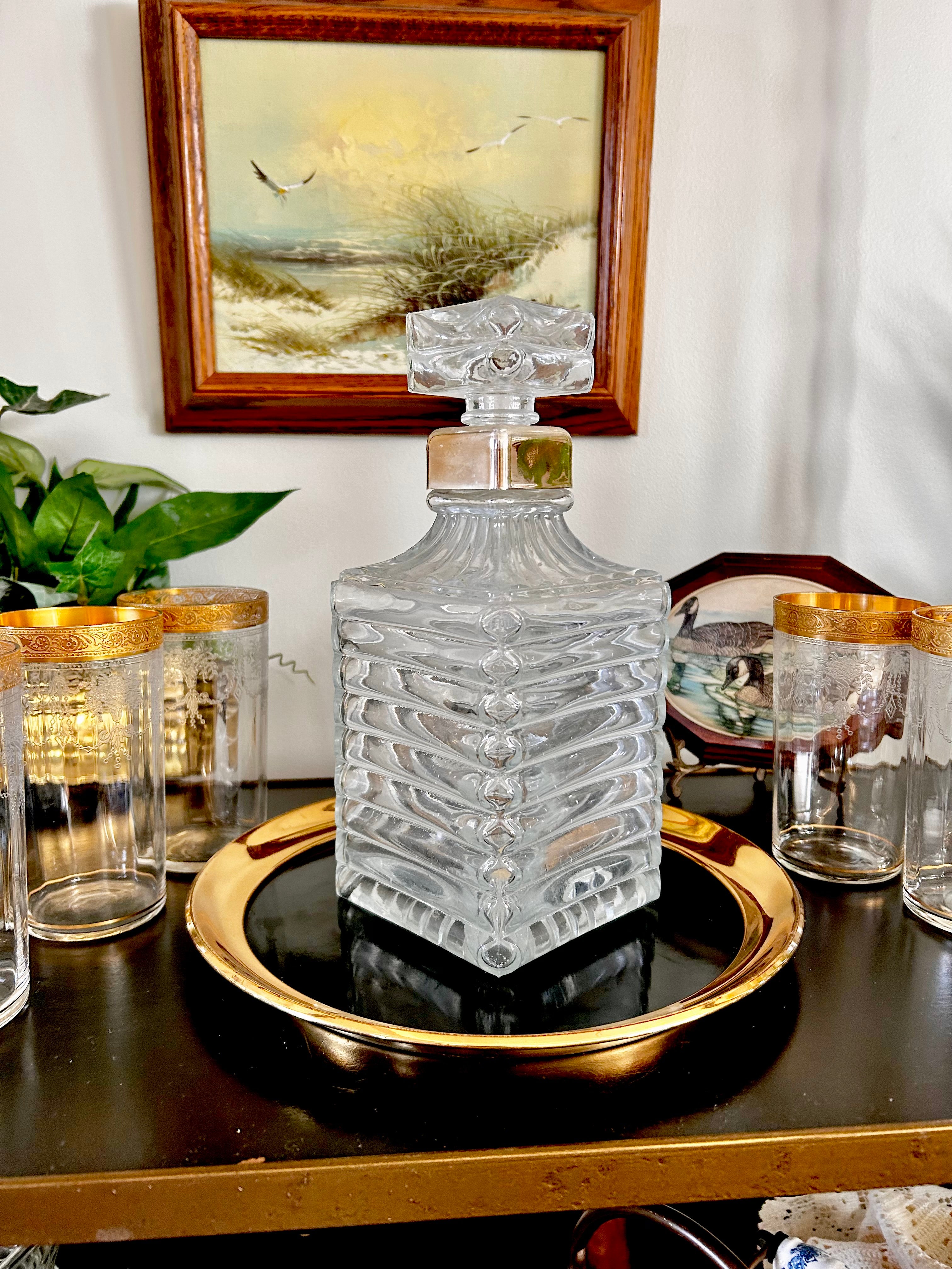 Vintage Italian Square Cut Liquor Bottle