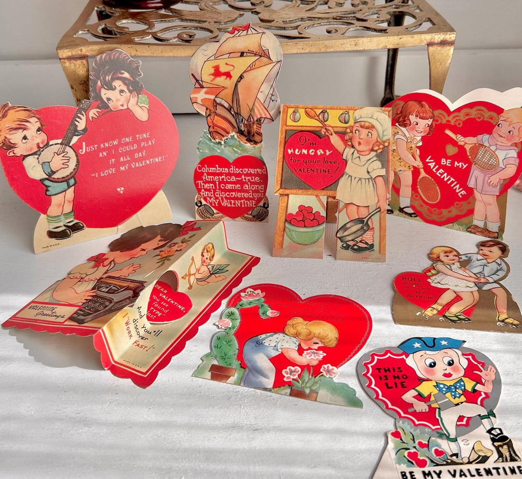 Single Vintage Die-Cut Valentine: 1930s/40s Pun Card - Original Memorabilia