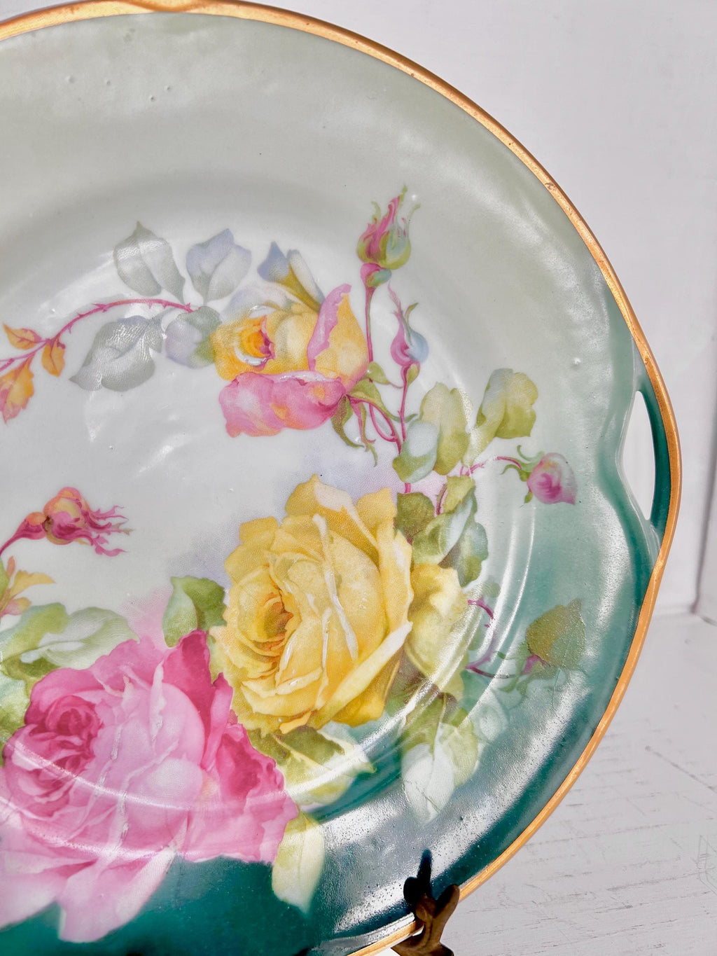 Vintage Porcelain Platter Transferware by Striegauer Porzellanmanufaktur, Germany